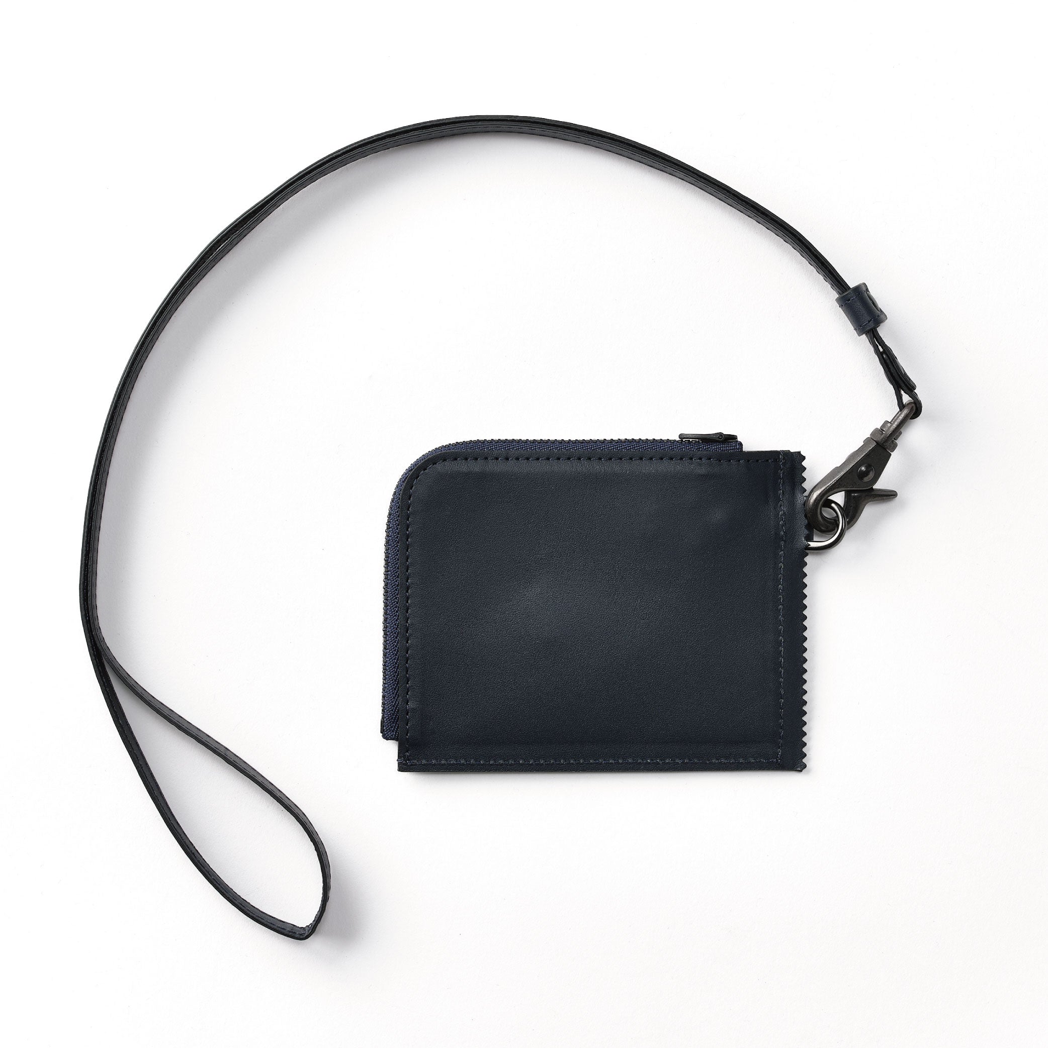 Round wallet with shoulder strap